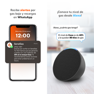 SensiGas | Medidor Inalámbrico para Tanque Estacionario de Gas LP de hasta 1,000 Litros