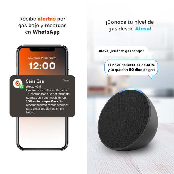 SensiGas | Medidor Inalámbrico para Tanque Estacionario de Gas LP de hasta 1,000 Litros